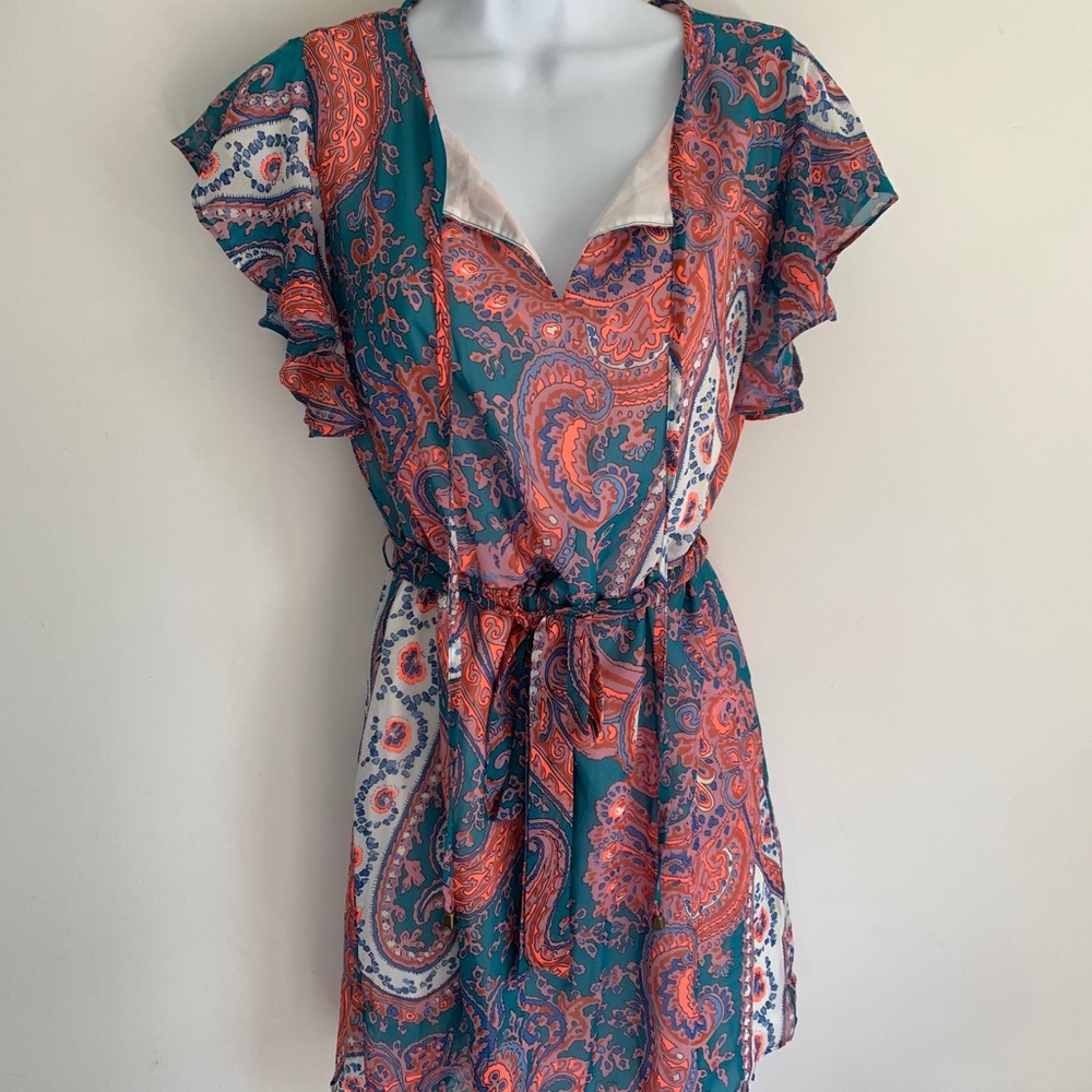F21 paisley woven flutter dress